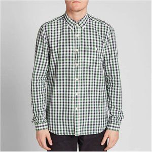 Barbour Liam Racing Green Button Down Shirt